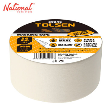 Tolsen Masking Tape 50246 36mmx30m - School & Office Essentials