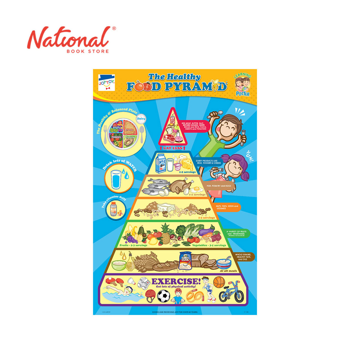 The Healthy Food Pyramid Poster - Learning Aid for Kids