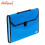 Seagull Expanding File with Handle B4301 Long 12pockets Push Lock with Tab Black Lining Blue
