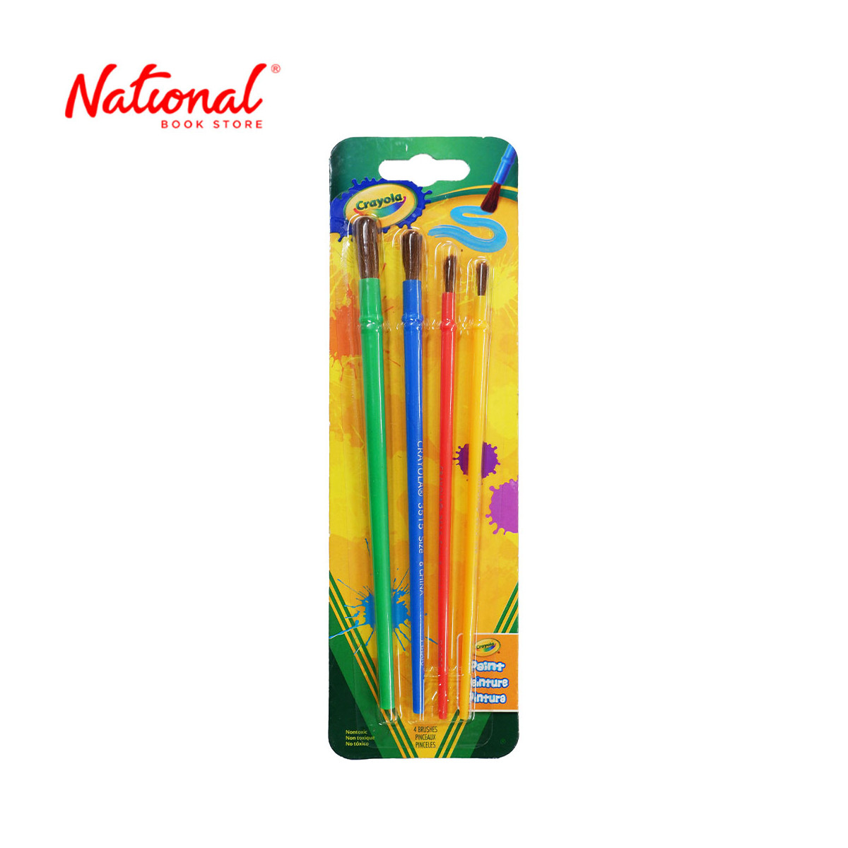 Crayola Brush Set 53515 4 pieces Tip Nylon - Assorted - Art Supplies