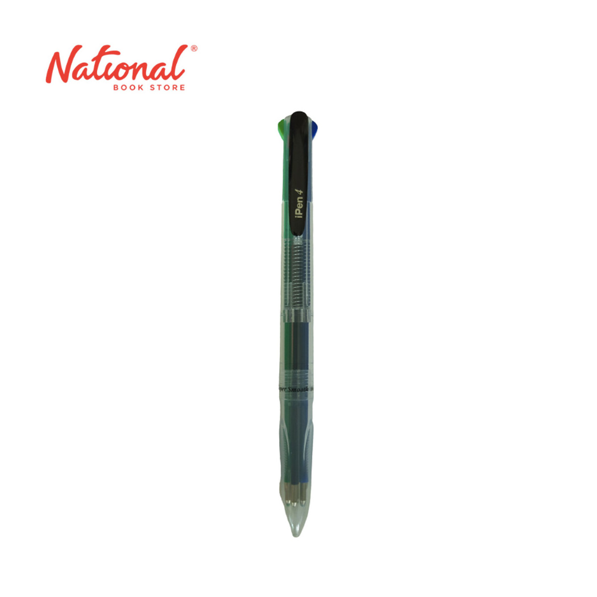 Crystal Ipen4 Ballpoint Pen Retractable 1.0mm 4-Color Black/Blue/Red/Green - Ballpens