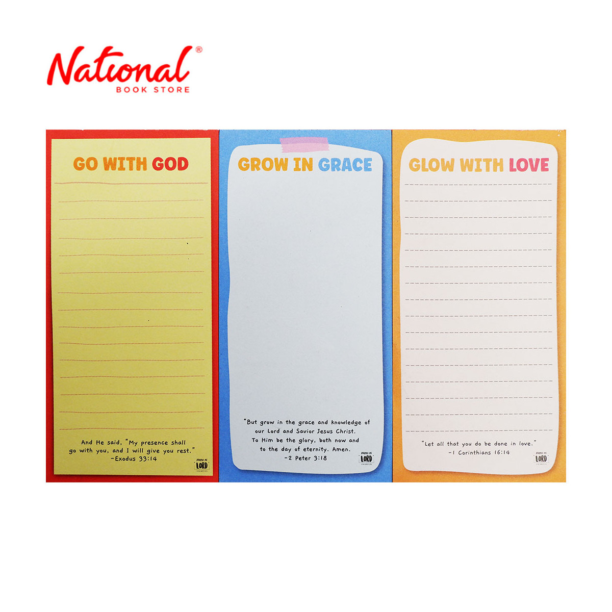 Go with God Grow In Grace Glow with Love Notepad - School & Office Supplies