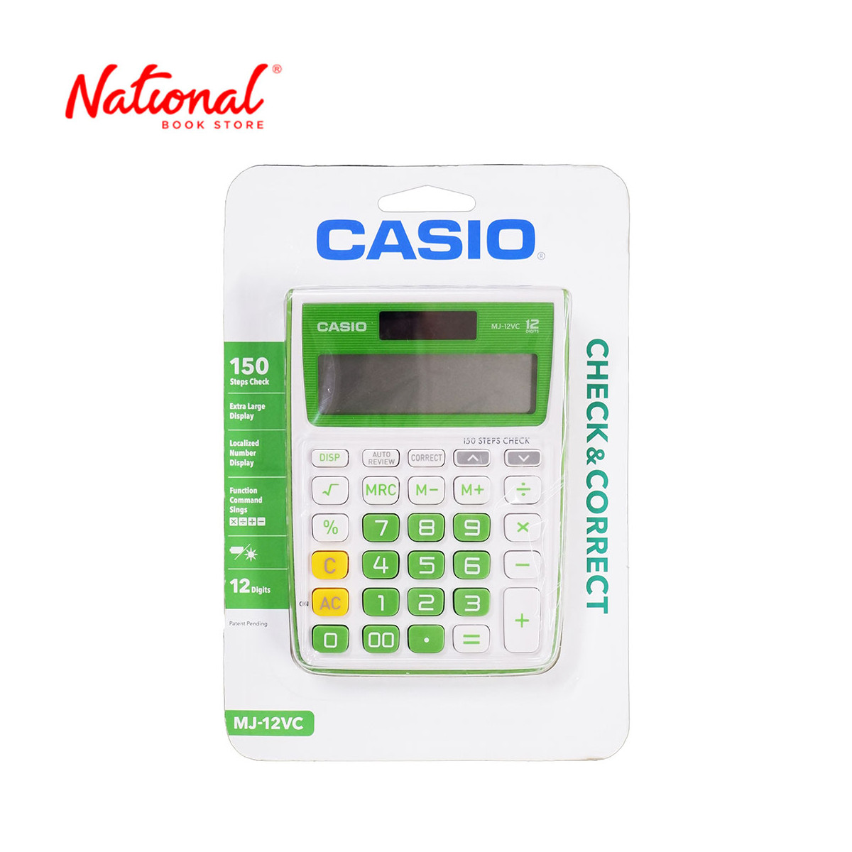Casio Desktop Calculator MJ12VCB Green 12 Digits - Office Equipment