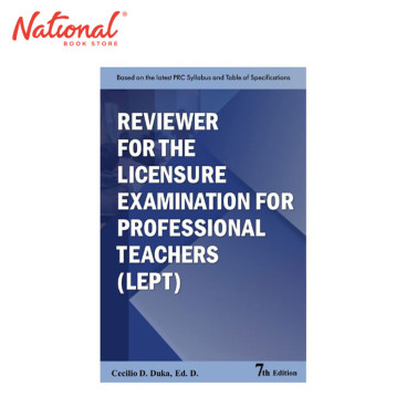 Reviewer For The Licensure Exam For Prof. Teachers 7Th Ed. by Cecilio Duka, Ed. D. - Trade Paperback