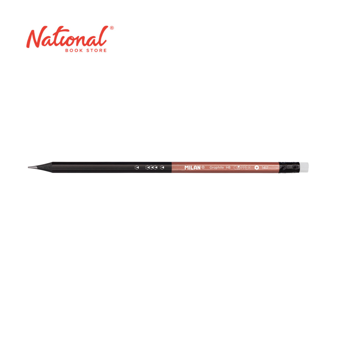 Milan Copper Graphite Pencil With Eraser HB 71421724 (Assorted Barrel Color, color may vary)