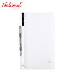 Seagull Folder Plastic F14n11 Long With Fastener With Label Insert On Side, White - Office Supplies