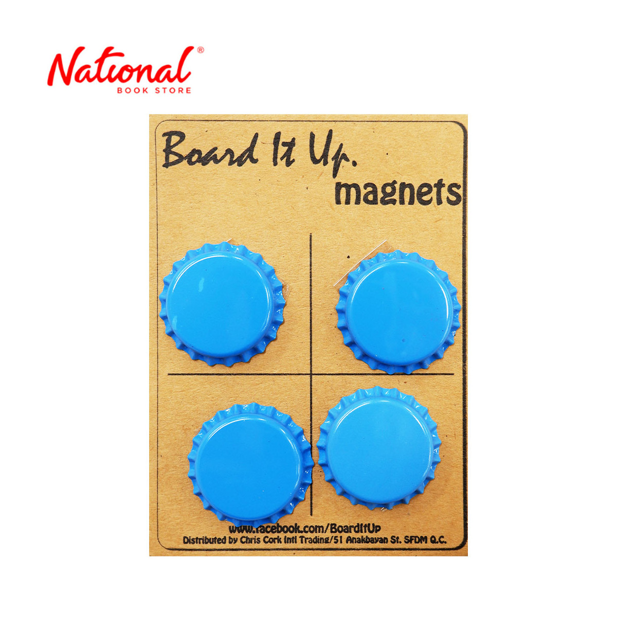 Magnet Button 4s Bottle Cap Design, Blue - Filing Supplies
