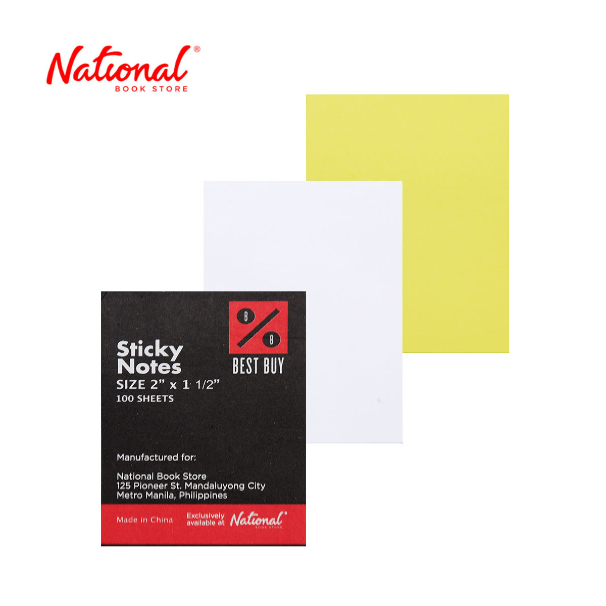 Best Buy Sticky Notes 1.5x2 inches Yellow/White 100's - School & Office Supplies - Note Pads