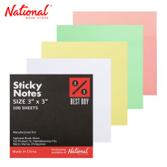 Best Buy Sticky Notes 3x3 100's inches Yellow/White/Green...