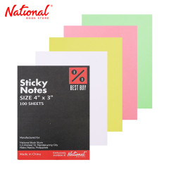 Best Buy Sticky Notes 3x4 inches 100 sheets Yellow, White, Green - School Supplies - Note Pads
