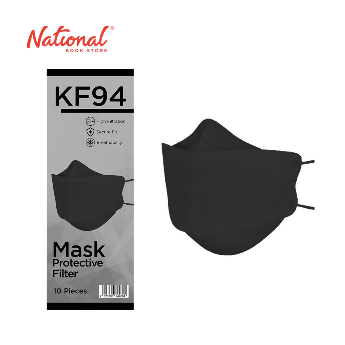 KF94 Face Mask Protective Filter Black 10's - School & Office Essentials - Medical Supplies