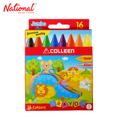 Colleen Jumbo Crayon JC16, 16 Colors With Gold - School...
