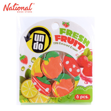 Undo Plastic Eraser Fresh Fruits 6s 4016008 - School & Office Supplies