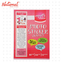 Expert's Choice Glossy Photo Paper A4 Sticker White 80Gsm 10 Sheets - Specialty Papers