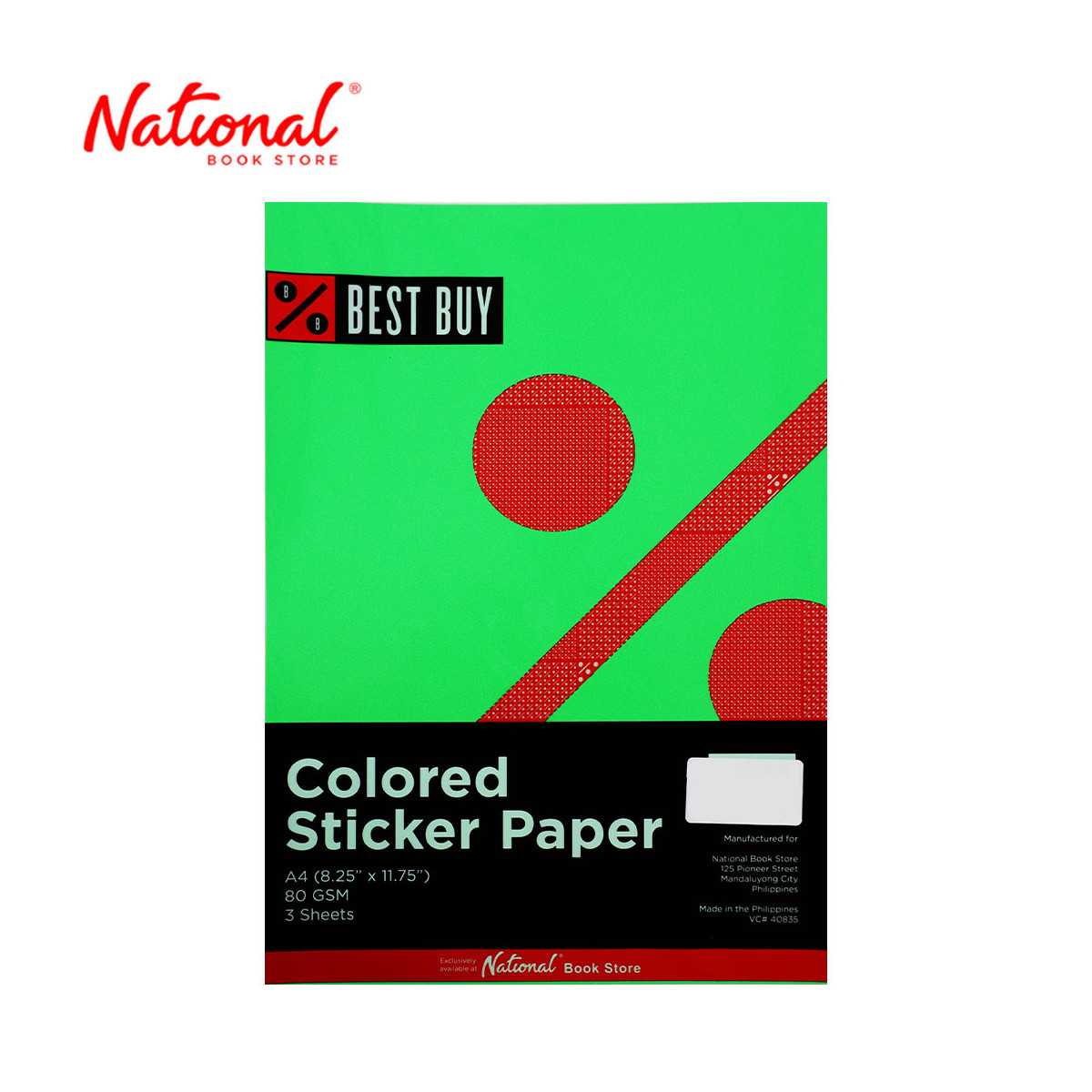 Best Buy Sticker Paper A4, Neon Green - School & Office Supplies - Specialty Papers