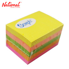 Scripti Sticky Note 1.5x2 inches Neon 5 Colors with Case...