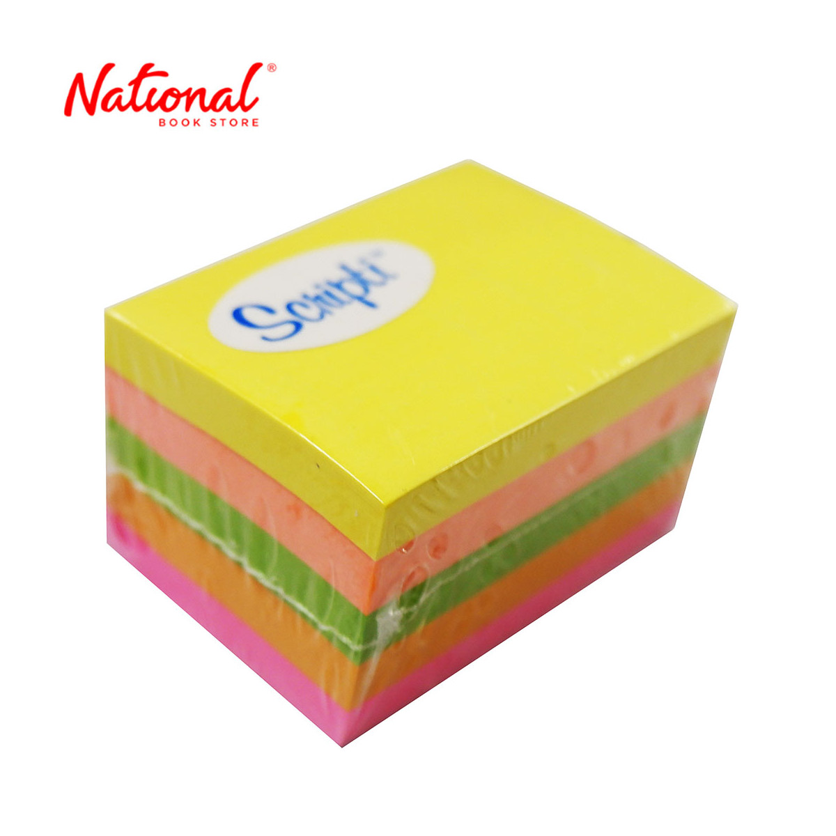 Scripti Sticky Note 1.5x2 inches Neon 5 Colors with Case - School & Office Supplies - Note Pads