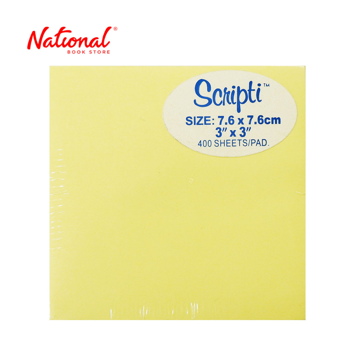 Scripti Sticky Note 3x3 inches Pastel 100 sheets 4 Colors - School & Office Supplies - Note Pads