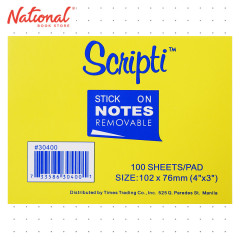 Scripti Sticky Note 3x4 inches 100 Sheets - School & Office Supplies