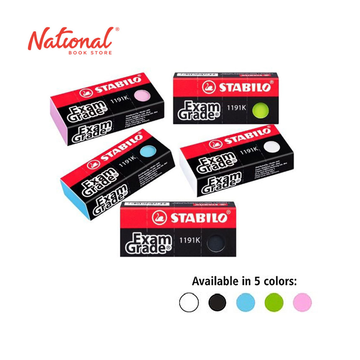 Stabilo Rubber Eraser Exam Grade Colorful Big 1191/K20 (color May Vary) - School & Office Supplies