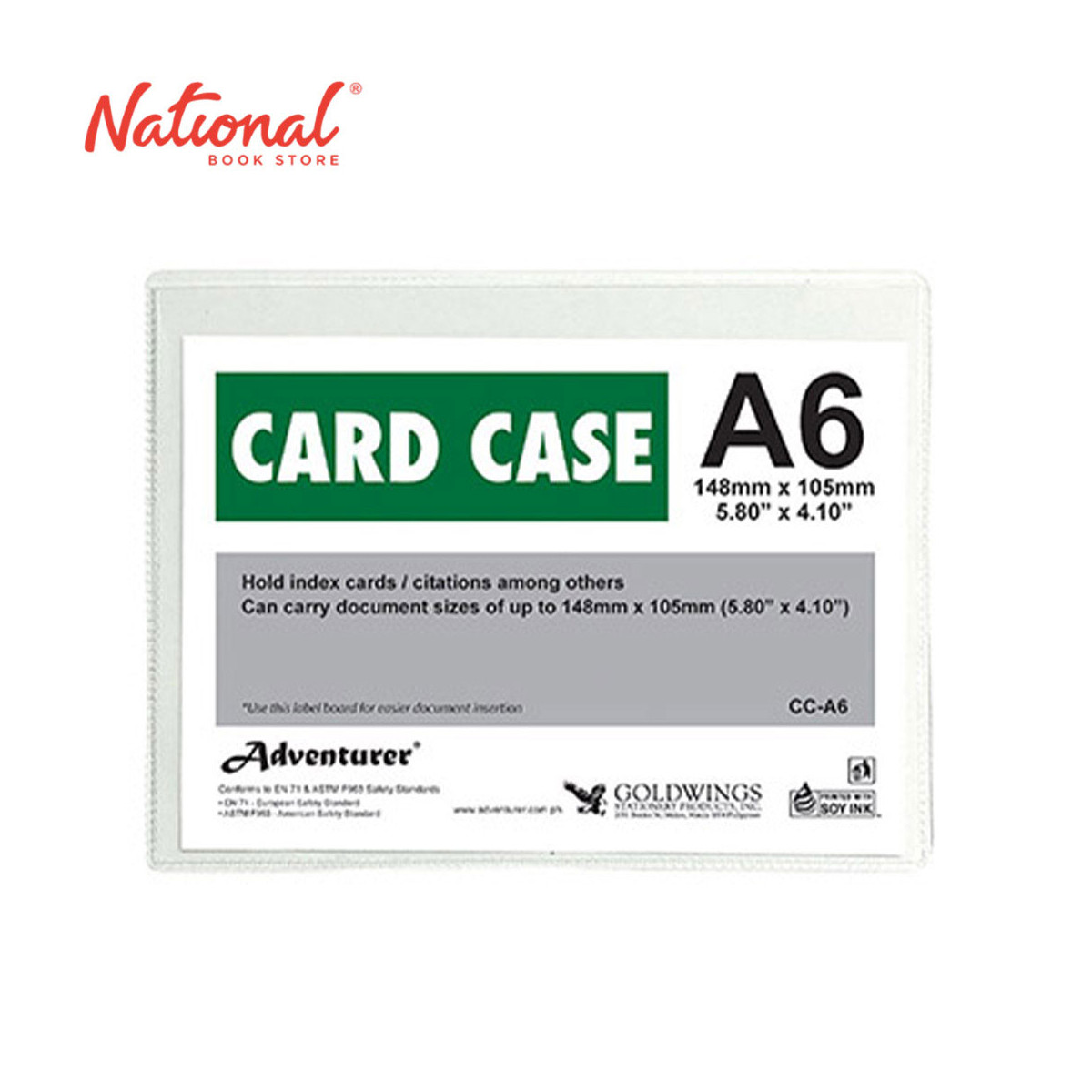Adventurer Document Card Case Plastic Soft A6 CC-A6 - School & Office Supplies