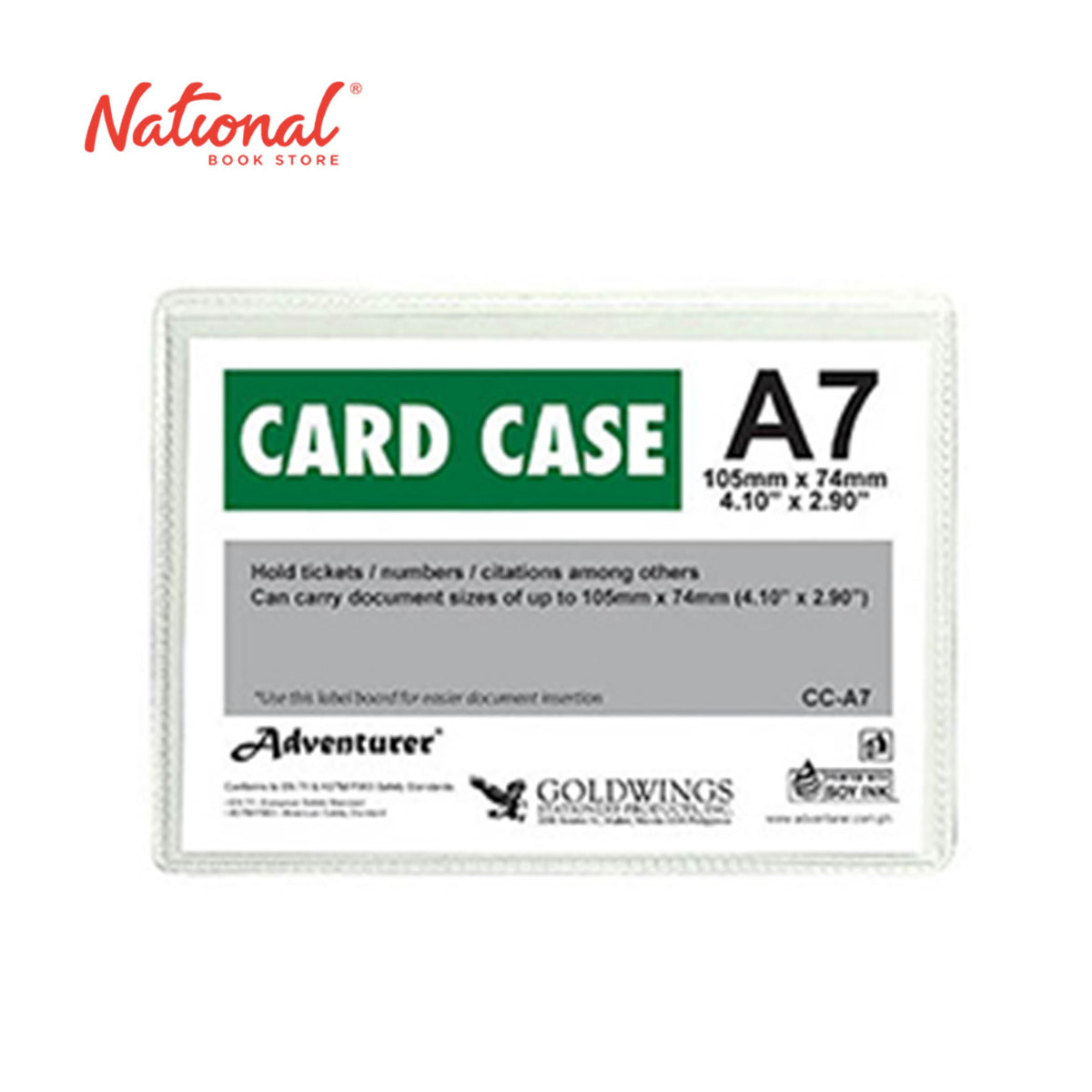 Adventurer Document Card Case Plastic Soft A7 CC-A7 - School & Office Supplies