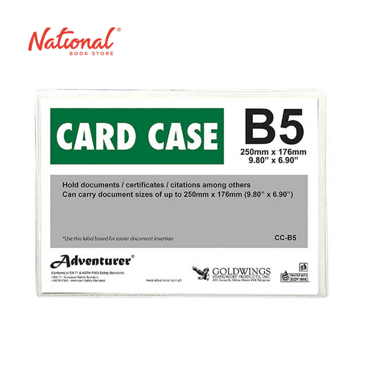 Adventurer Document Card Case Plastic Soft B5 CC-B5 - School & Office Supplies