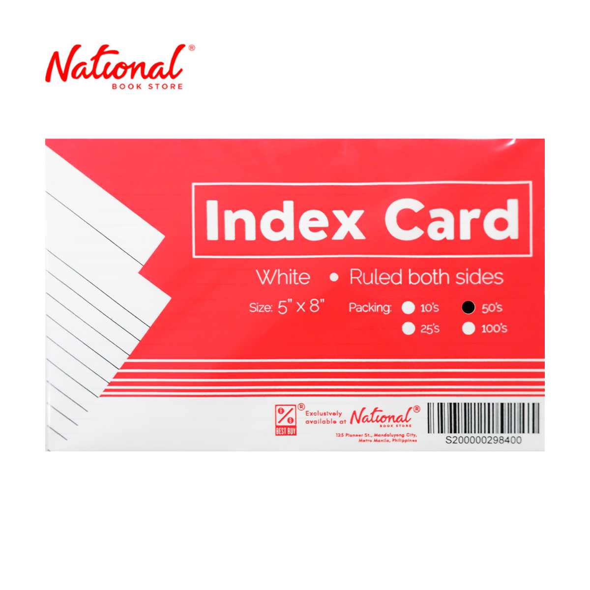 Best Buy Index Card White 5x8 50's Ruled Both Sides - School & Office Supplies