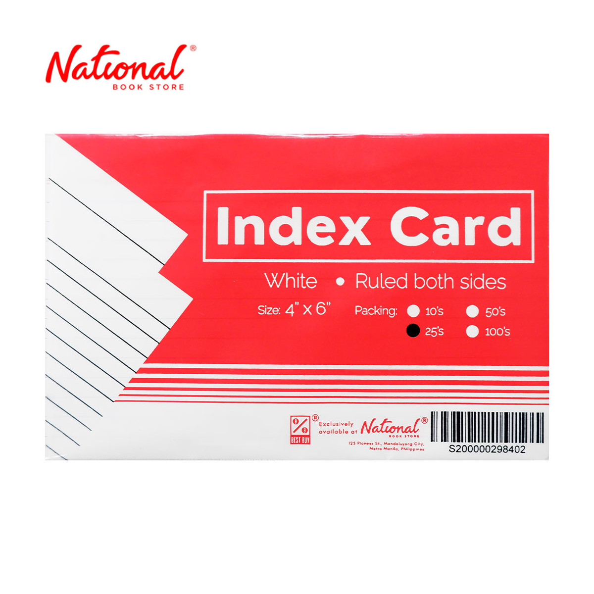 Best Buy Index Card White 4x6 25's Ruled Both Sides - School & Office Supplies