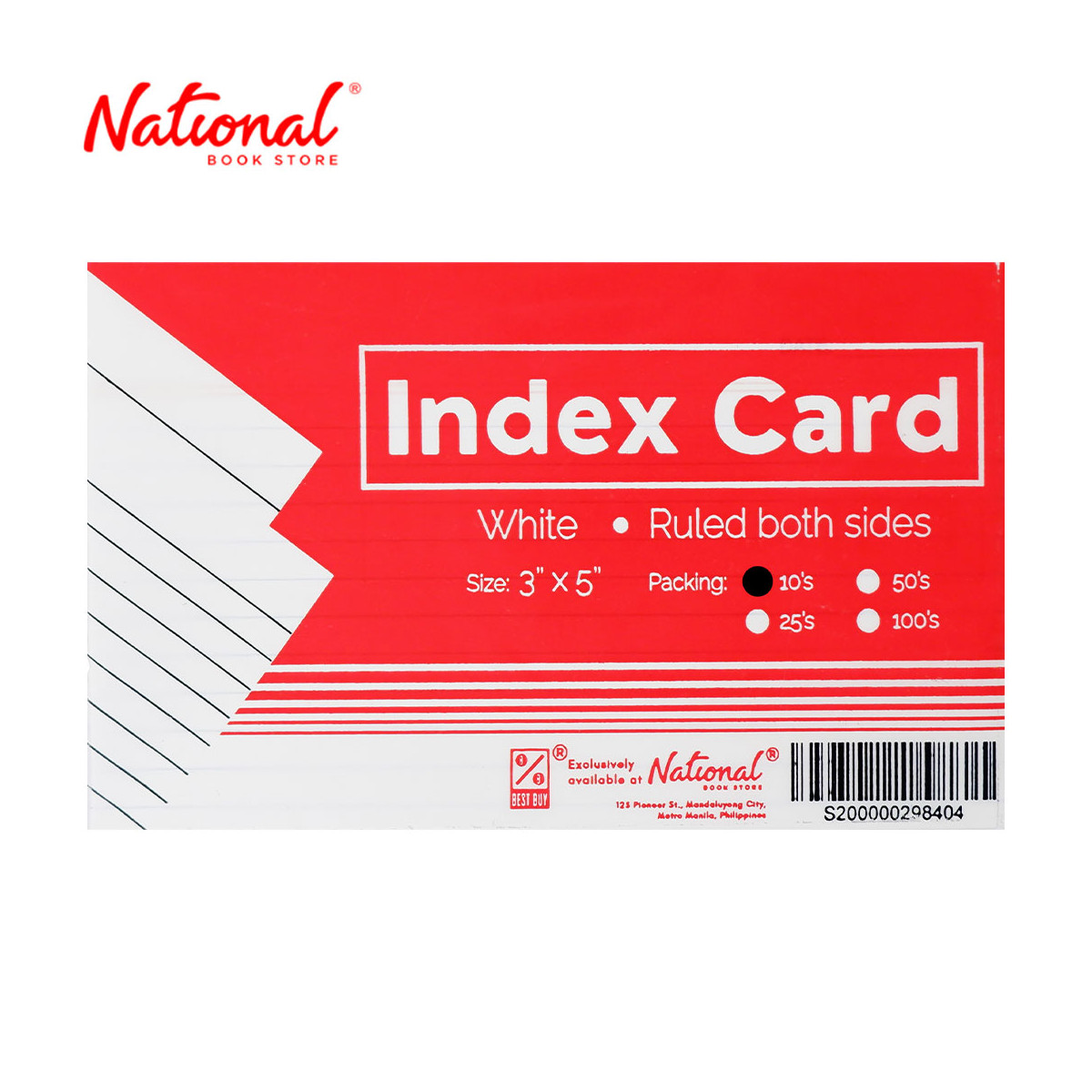 Best Buy Index Card White 3x5 10's Ruled Both Sides - School & Office Supplies