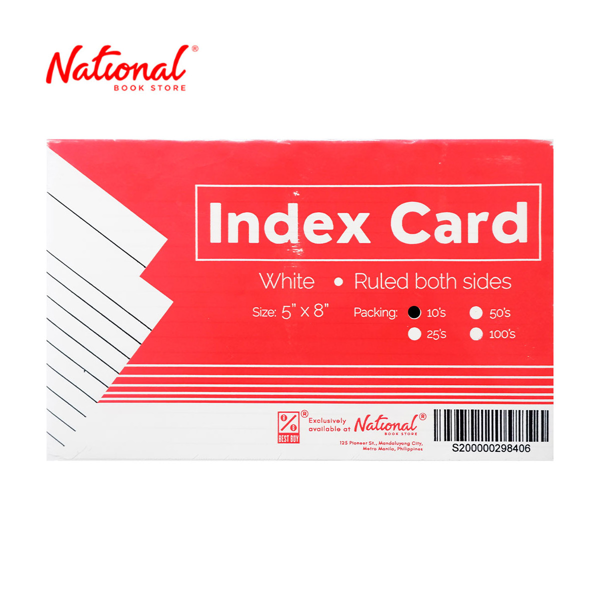Best Buy Index Card White 5x8 10's Ruled Both Sides - School & Office Supplies