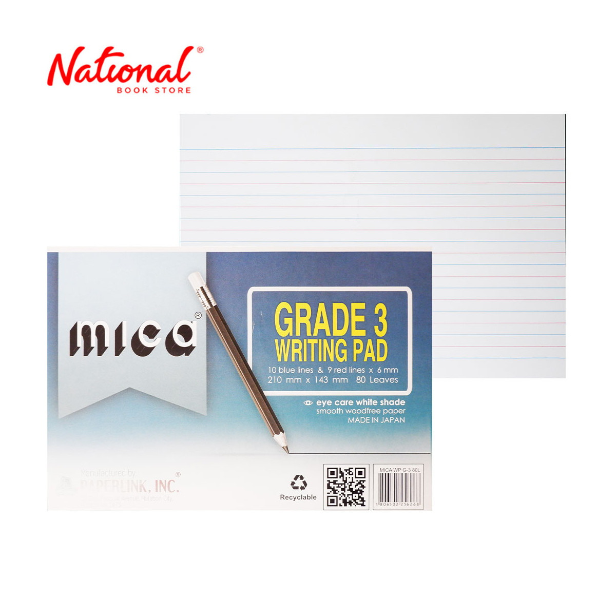 Mica Grade 3 Pad 80 Leaves - School & Office Supplies - School Pad Papers