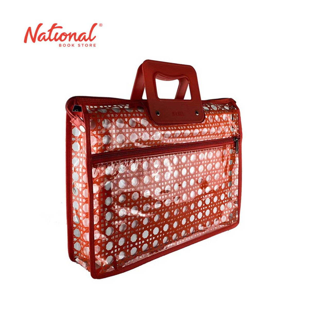 Nabel Plastic Envelope XEH707L Long with Handle Zipper Lock with Rear Pocket Printed Plastic