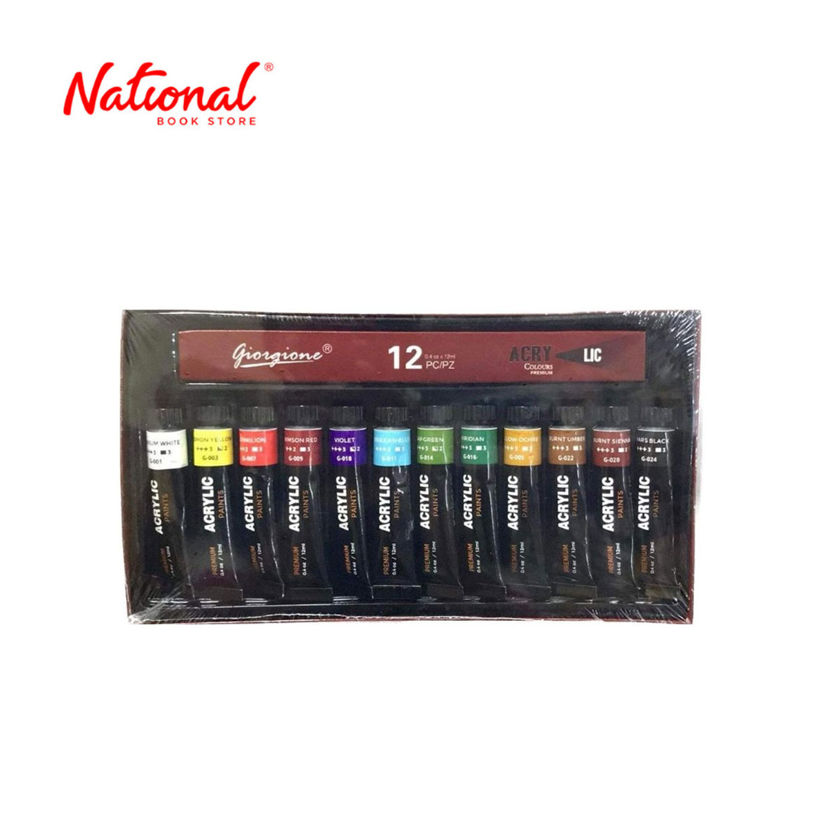 Giorgione Acrylic Color Set 12 Colors - School Supplies - Art Supplies