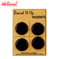 Magnet Button 4's Bottle Cap Design, Black - School &...