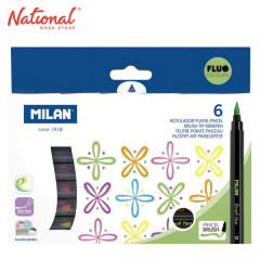 Milan Brush Pen Fluo 0612606FL 6 Colors - School Supplies - Art Supplies
