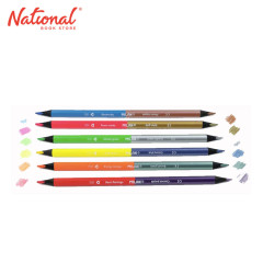 Milan Double-Ended Colored Pencil 07123306 6 Fluo & Metallic Colors - School Supplies - Art Supplies