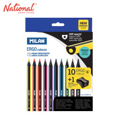 Milan Ergo Colored Pencil 07229110 10 Colors - School Supplies - Art Supplies