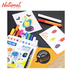Milan Maxi Magic Coloring Pen 80023 Set of 8 Colored Pens and 2 MAXI Magic Pens - School Supplies