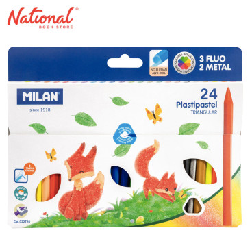 Milan Plastipastel 022T24 24 Colors (19 Basic Colors, 2 Metallic Colors, and 3 Fluo Colors)