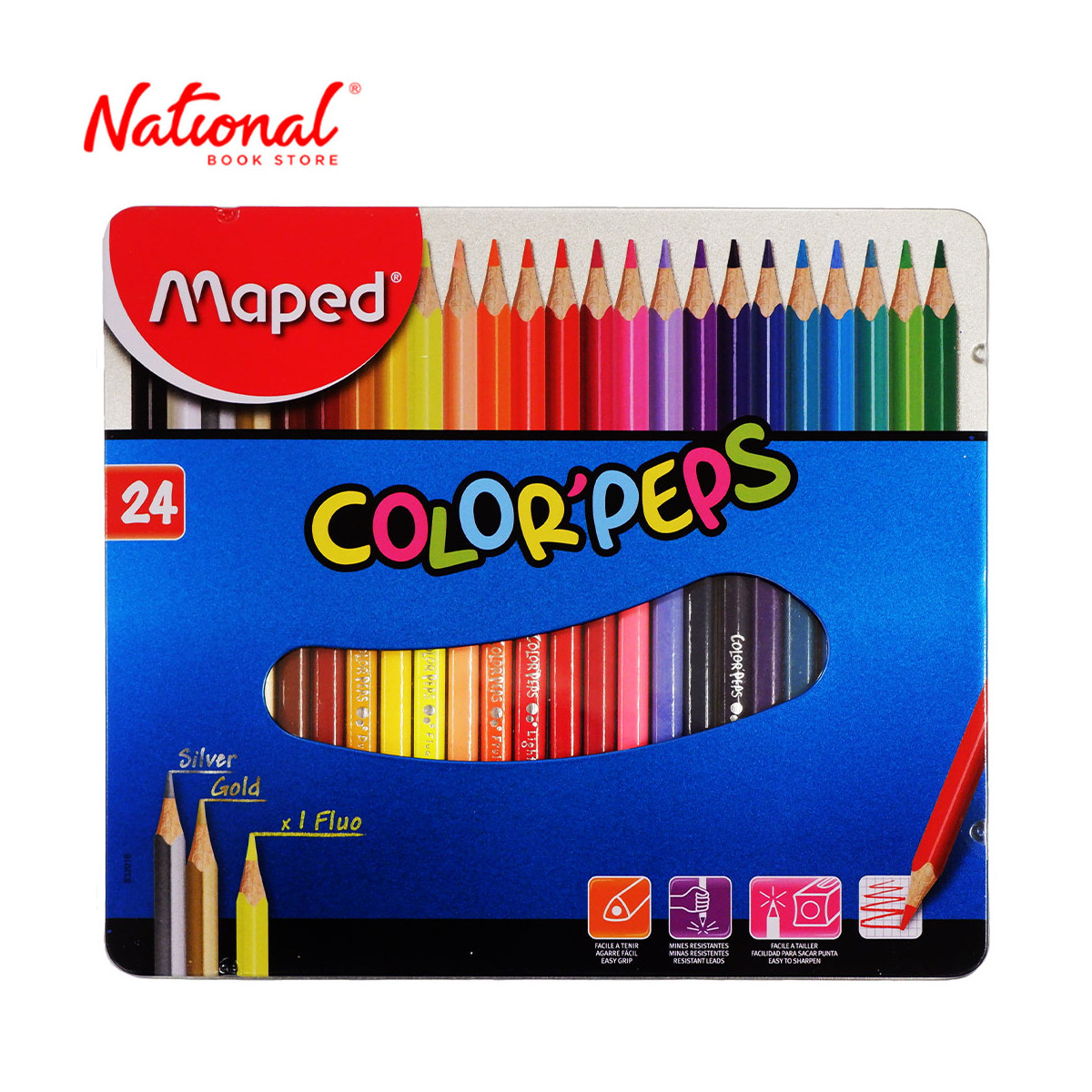 MAPED COLOR'PEPS CLASSIC COLORED PENCIL 832016 24 COLORS IN METAL CASE