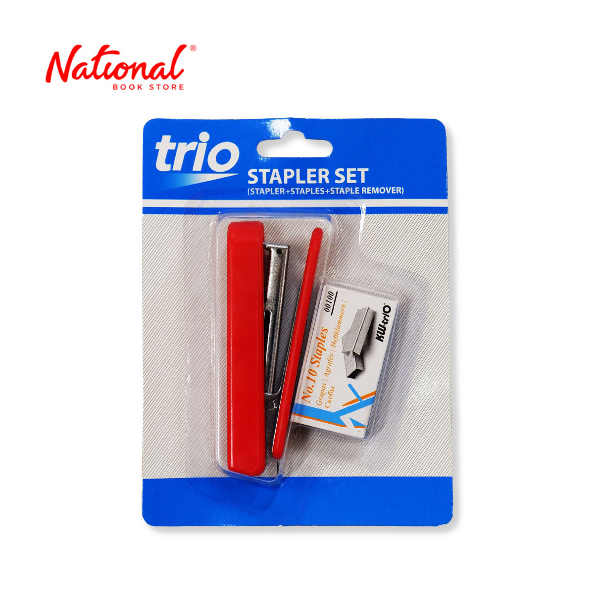 Trio Stapler Set No.10 with Staple Wire Red 4011 - School & Office Supplies