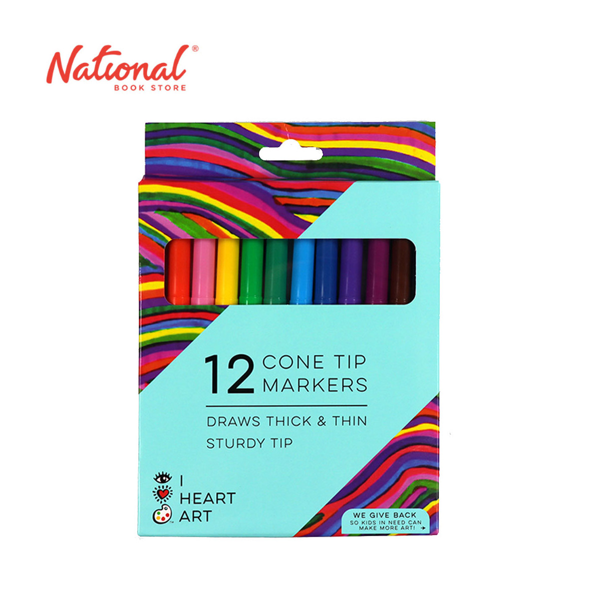 iHeartArt Cone Tip Markers 12 Assorted Colors 6012 - Arts & Crafts Supplies