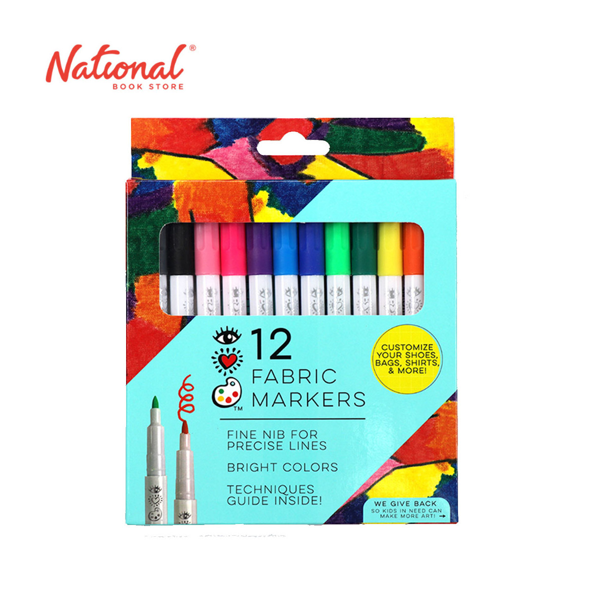 iHeartArt Fabric Marker in 12 Assorted Colors 6412 - Arts & Crafts Supplies