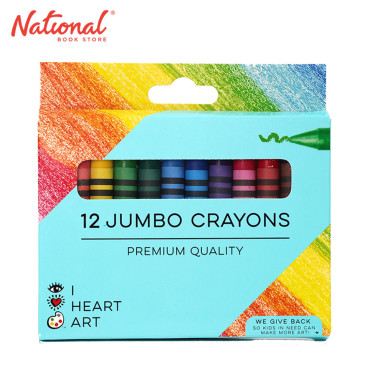 iHeartArt Jumbo Wax Crayons in 12 Bright Colors 4212M - Arts & Crafts Supplies