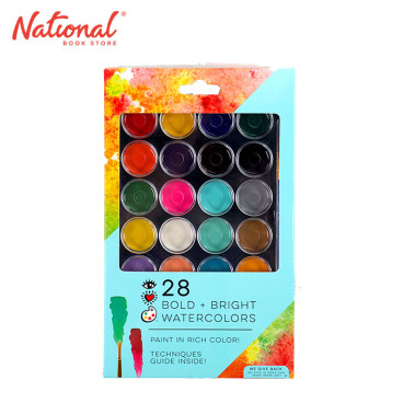 iHeartArt Semi-moist Watercolor Pan 28 Bold + Bright Colors 2228S - Arts & Crafts Supplies