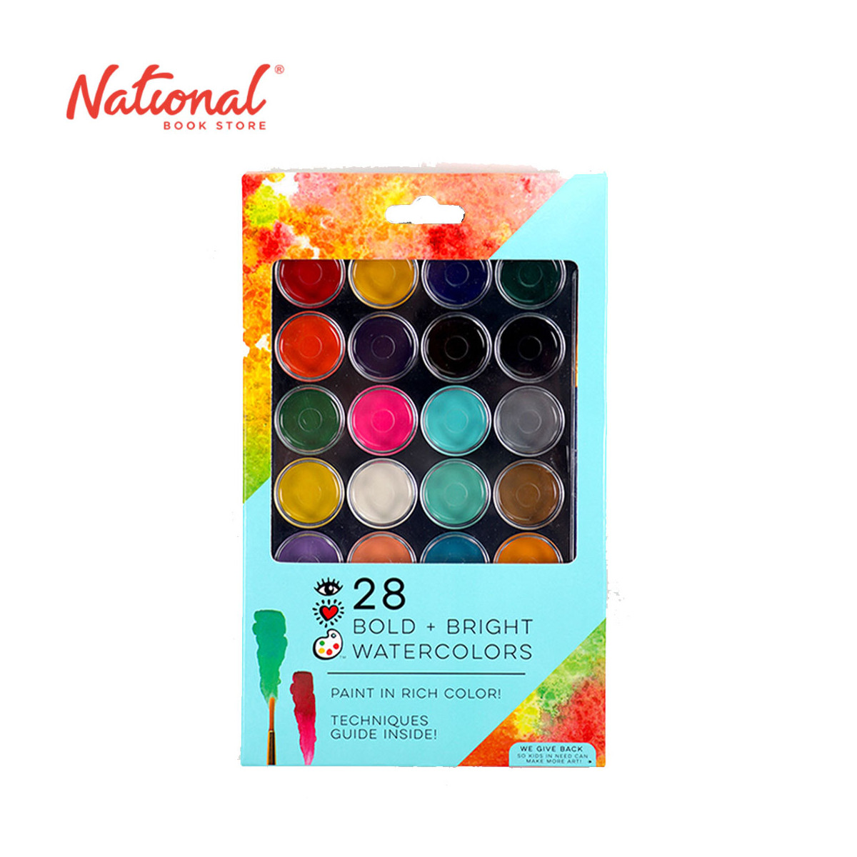 iHeartArt Semi-moist Watercolor Pan 28 Bold + Bright Colors 2228S - Arts & Crafts Supplies