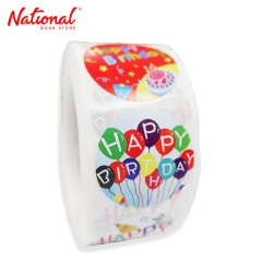 Decorative Sticker Roll Happy Birthday 500 Pieces -...