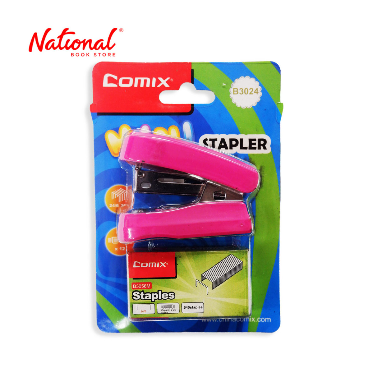 Comix Stapler Set No. 35 12 sheets Half Strip With Staple Wire 640's - School & Office