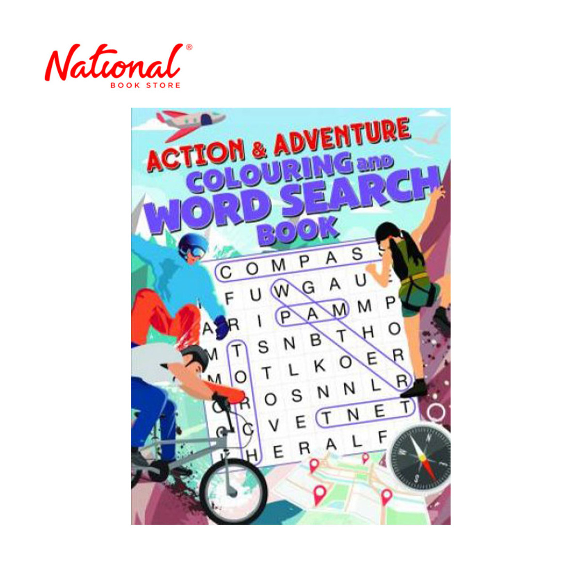 Action & Adventure Coloring And Word Search Book by Lake Press - Trade Paperback - Children's